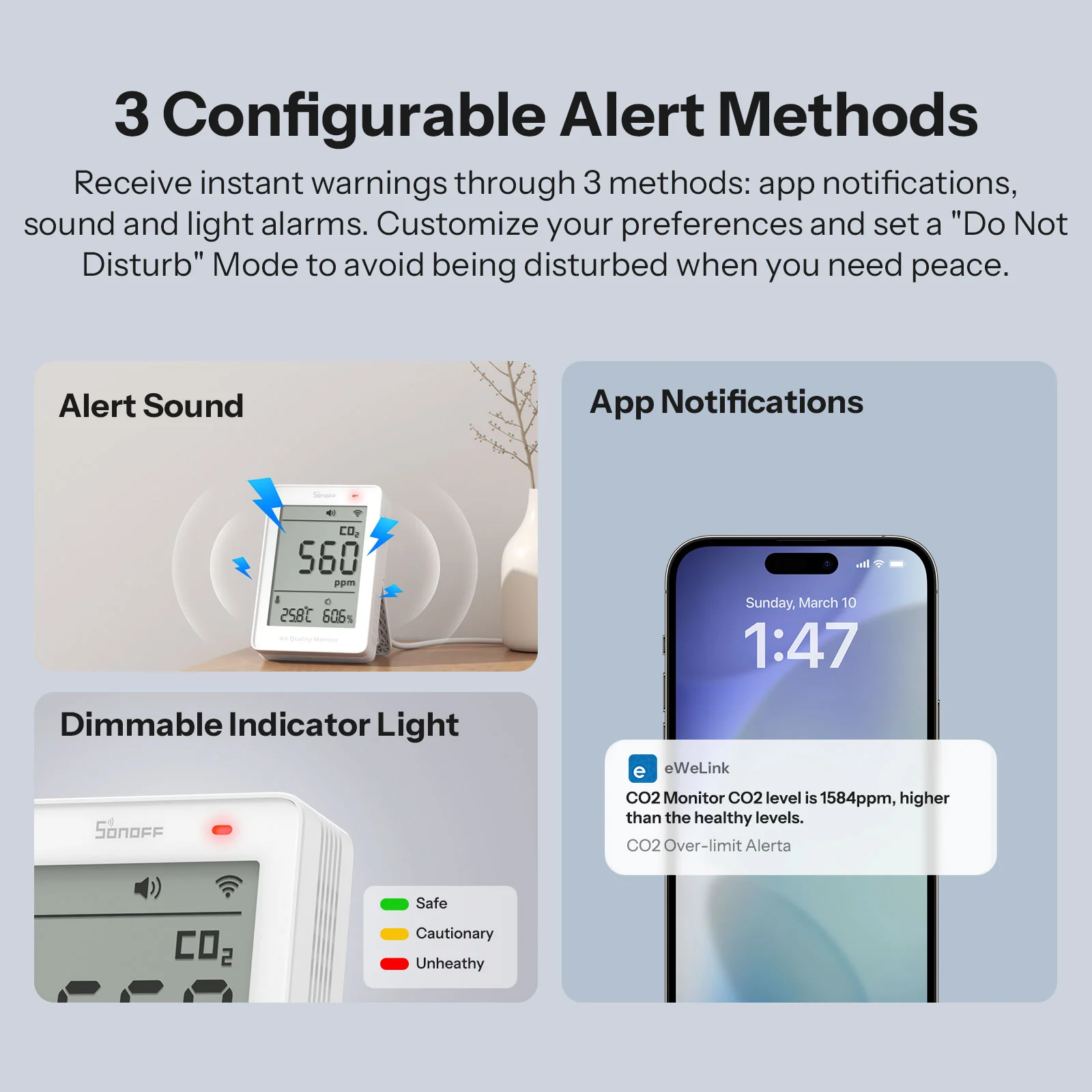 SONOFF AirGuard CO2 Matter Over Wi-Fi Air Quality Monitor | SAWF-08P - Image 9
