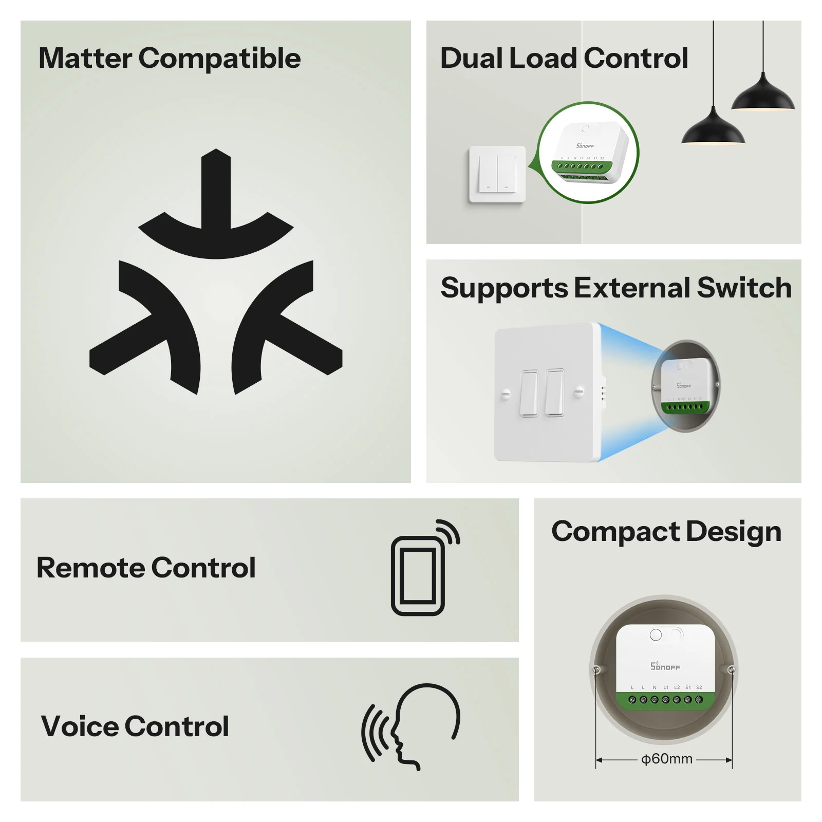 SONOFF MINI DUO 2-Gang Matter Over WiFi Smart Switch | MINI-2GS - Image 5