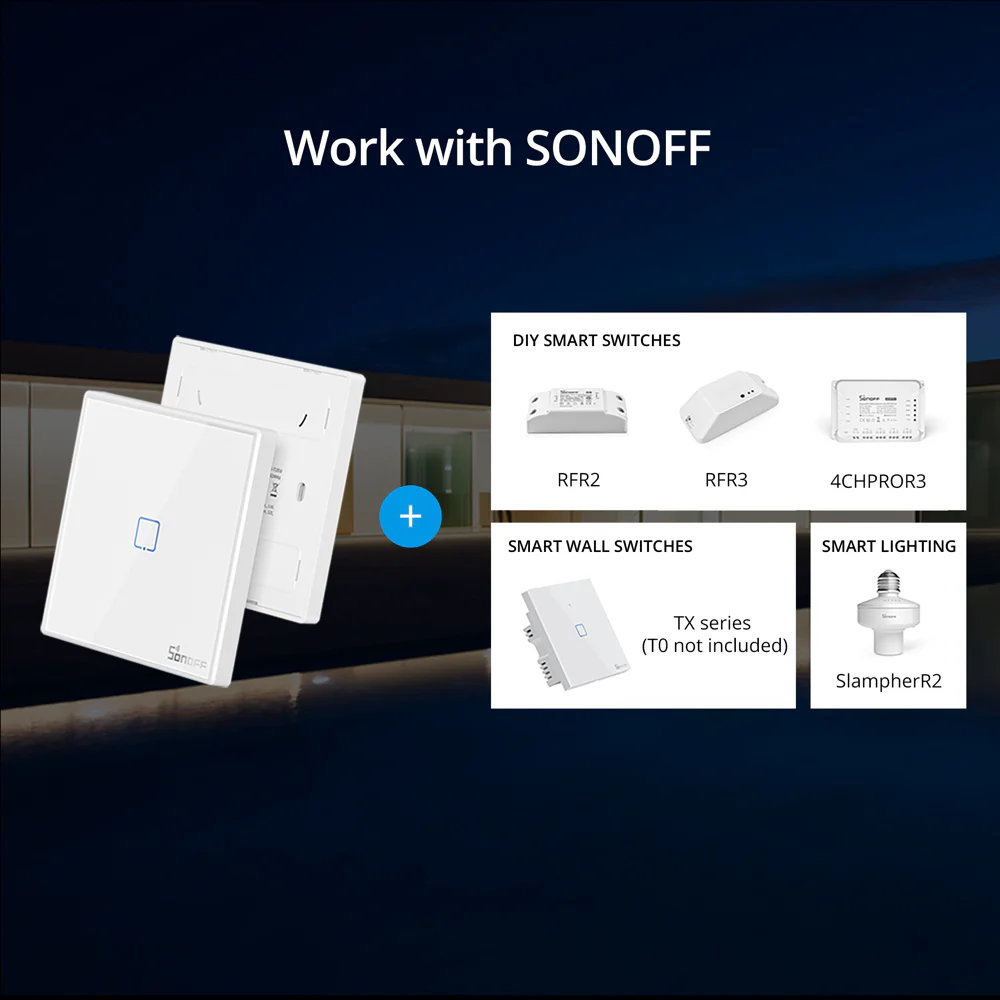 SONOFF T2EU-RF – Wall Panel Sticky 433MHz Wireless RF Remote 1-3 Gang - Image 7